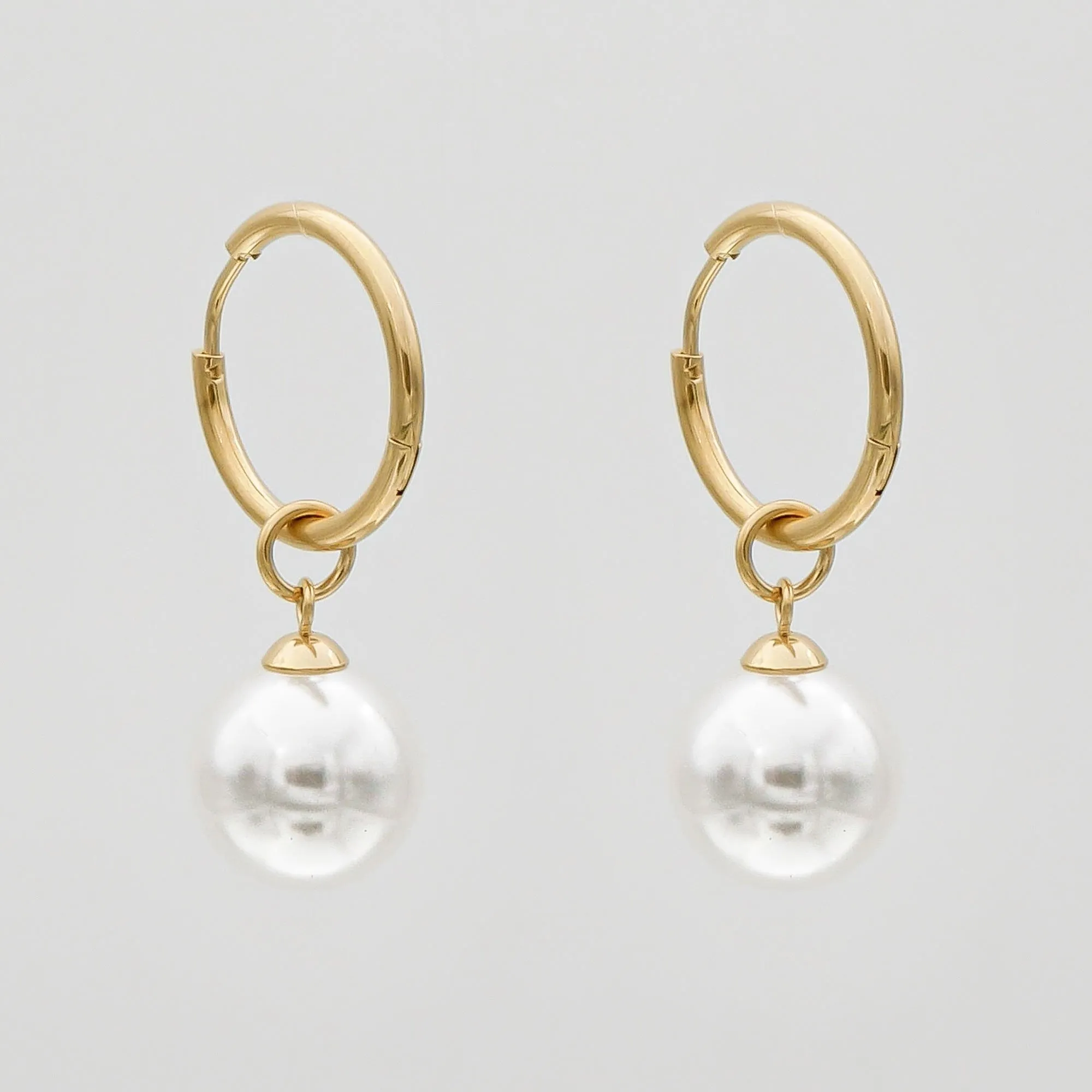 Phoebe Pearl Hoop Earrings sold by PRYA
