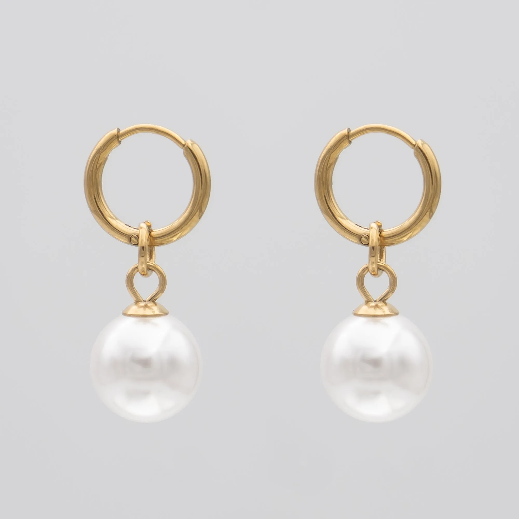 Phoebe Pearl Hoop Earrings sold by PRYA product image thumbnail 4