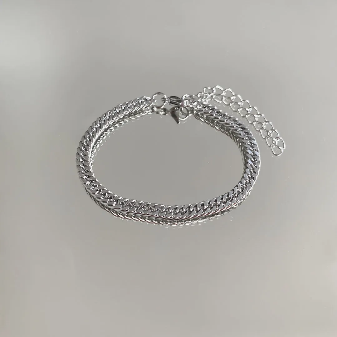 Double Link Curb Anklet | Silver sold by PRYA product image thumbnail 5