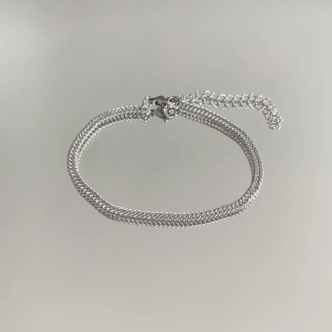 Double Link Curb Anklet | Silver sold by PRYA product image thumbnail 4