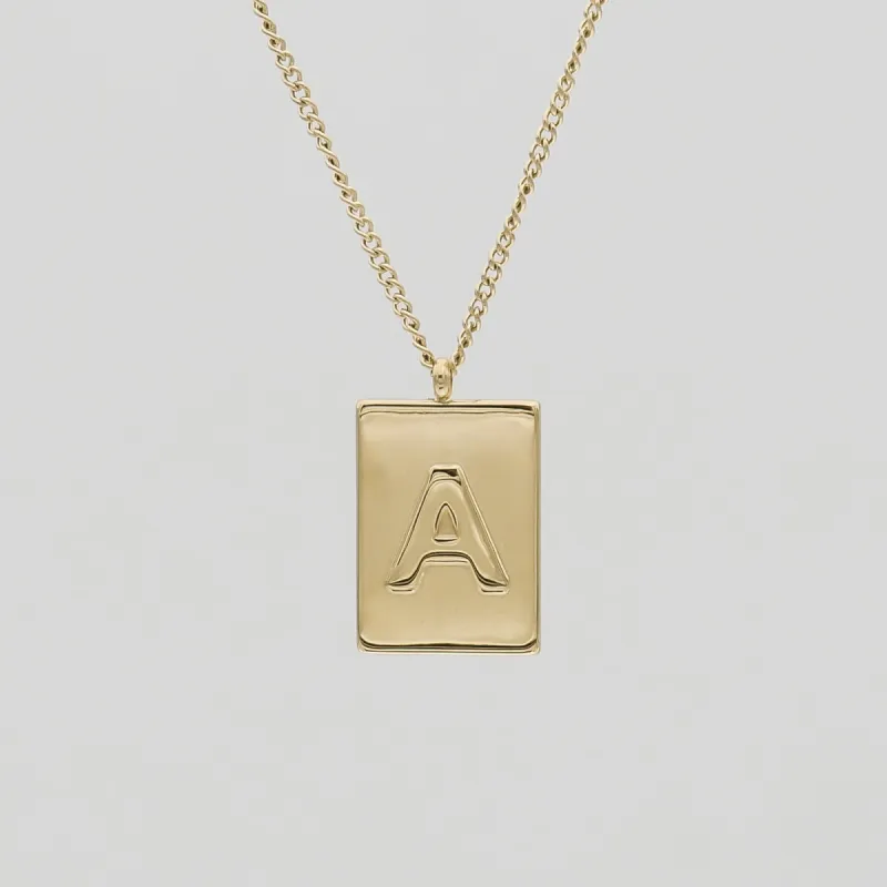 Athena Initial Tablet Necklace sold by PRYA