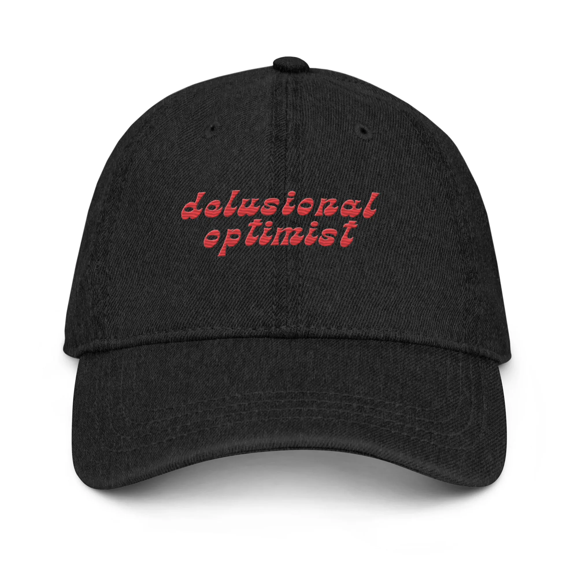 Delusional Optimist - Embroidered Denim Hat sold by The Fileist