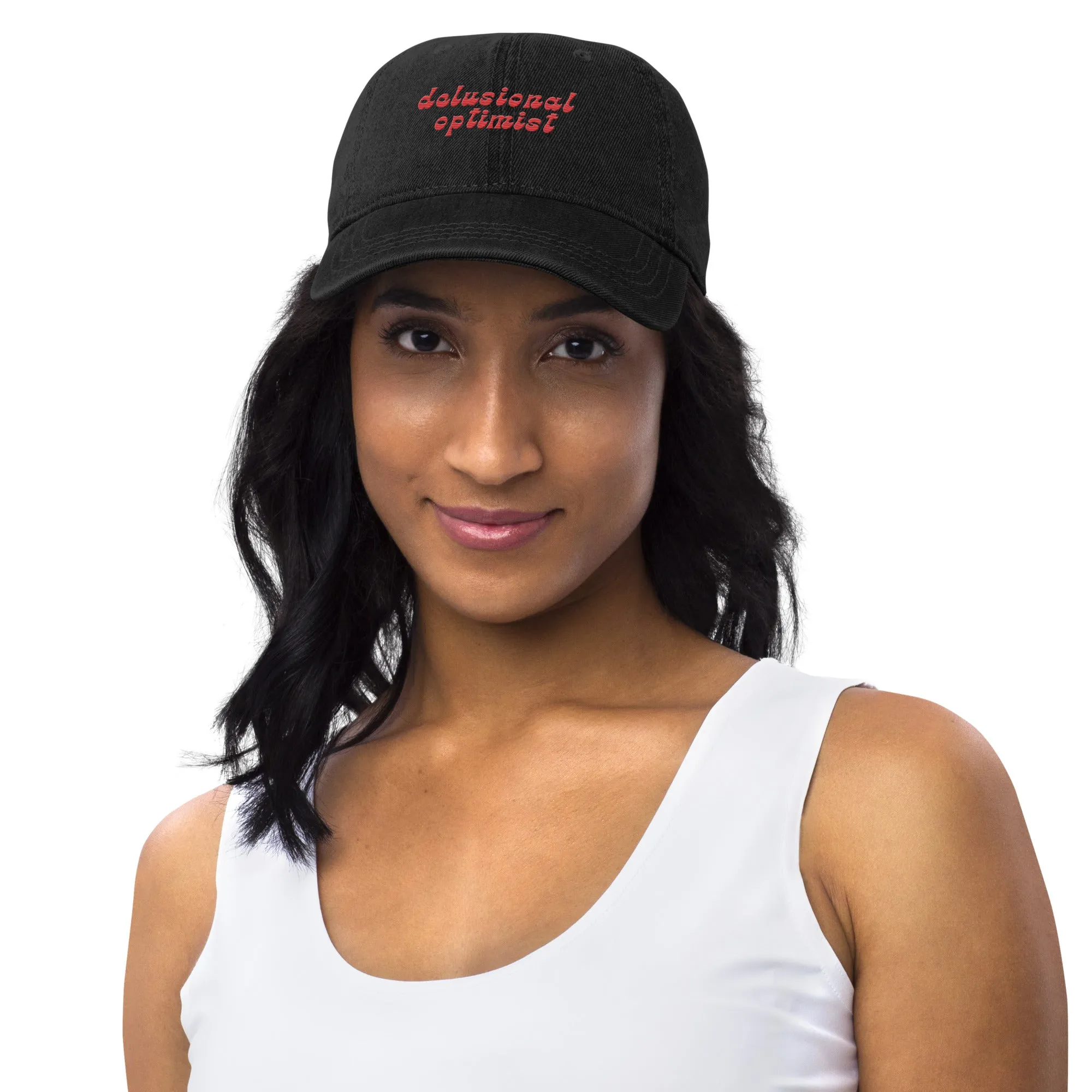 Delusional Optimist - Embroidered Denim Hat sold by The Fileist product image thumbnail 5
