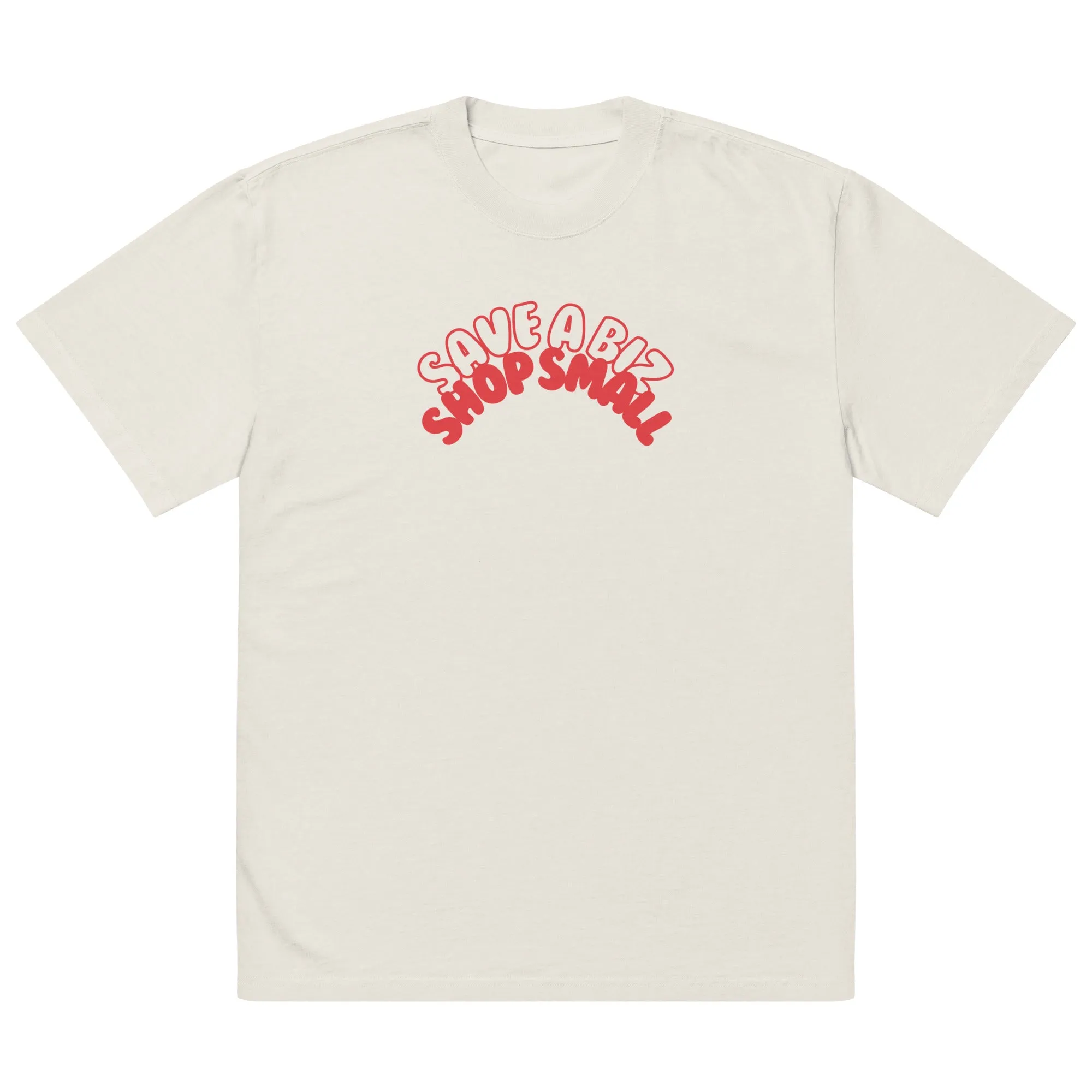 'Save a Biz, Shop Small' Unisex Oversized Faded T-Shirt sold by The Fileist product image thumbnail 4