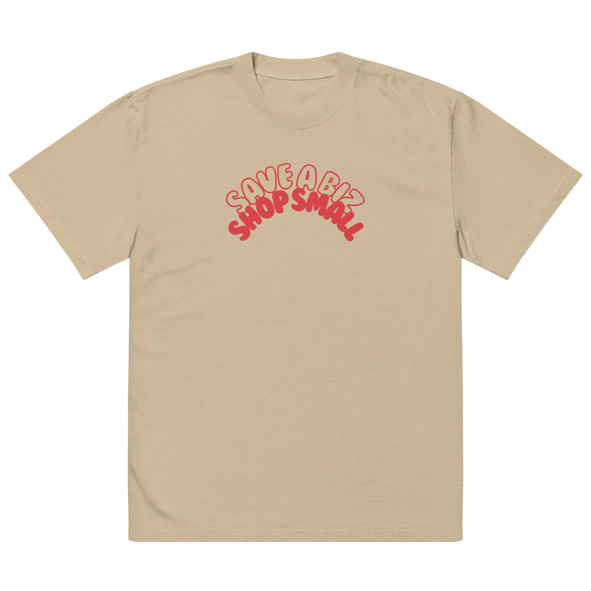 'Save a Biz, Shop Small' Unisex Oversized Faded T-Shirt sold by The Fileist product image thumbnail 2