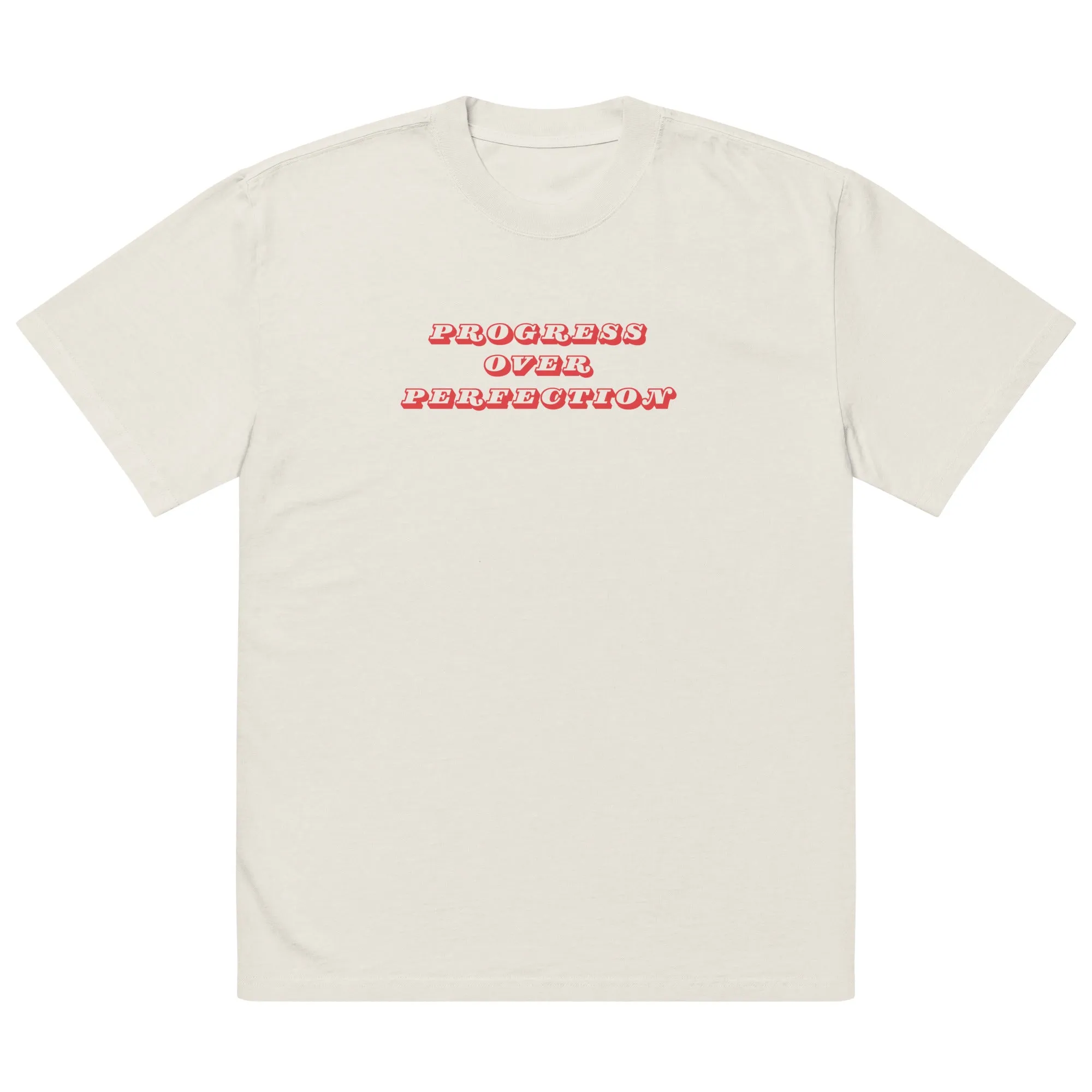 'Progress Over Perfection' Oversized Faded T-Shirt sold by The Fileist product image thumbnail 4