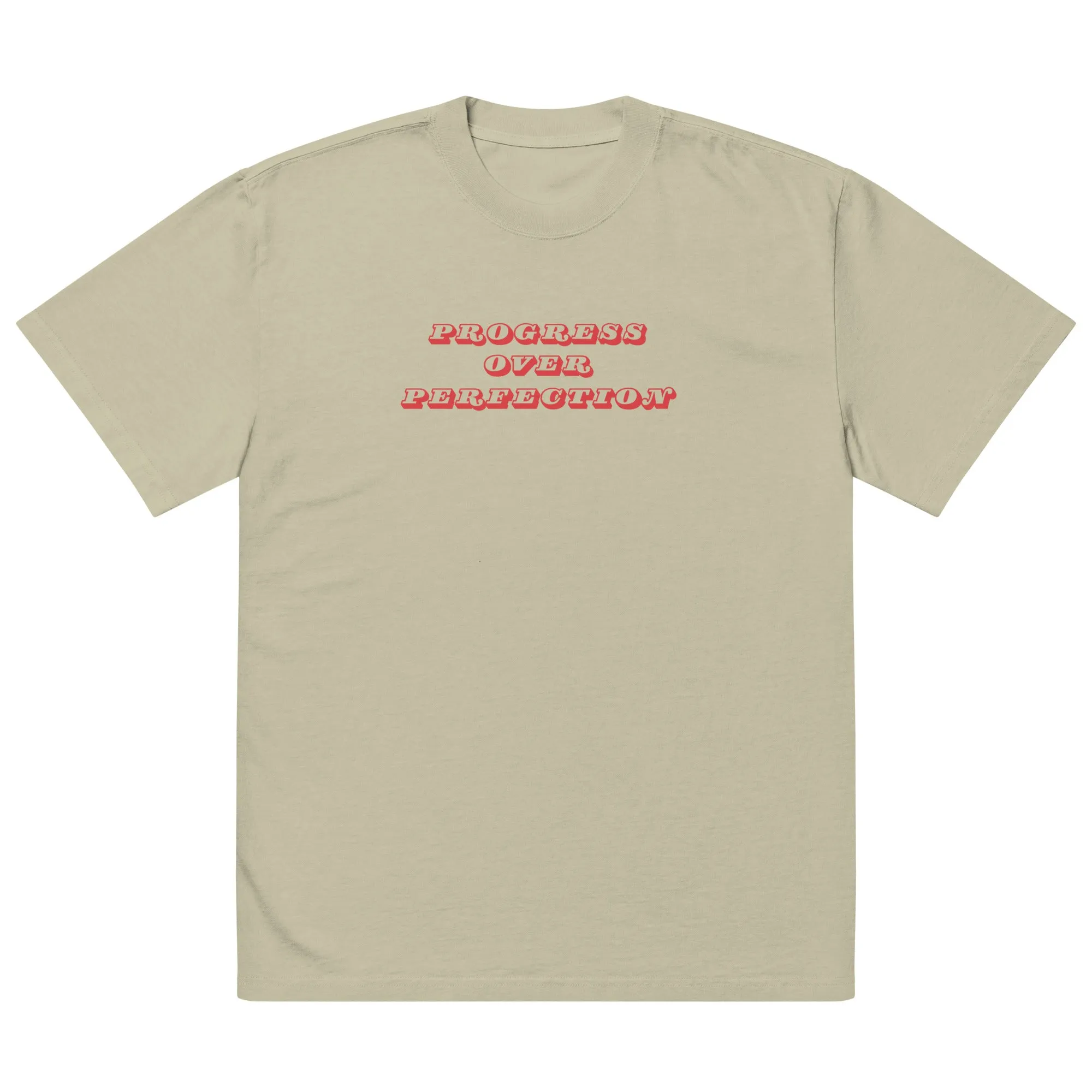 'Progress Over Perfection' Oversized Faded T-Shirt sold by The Fileist product image thumbnail 3