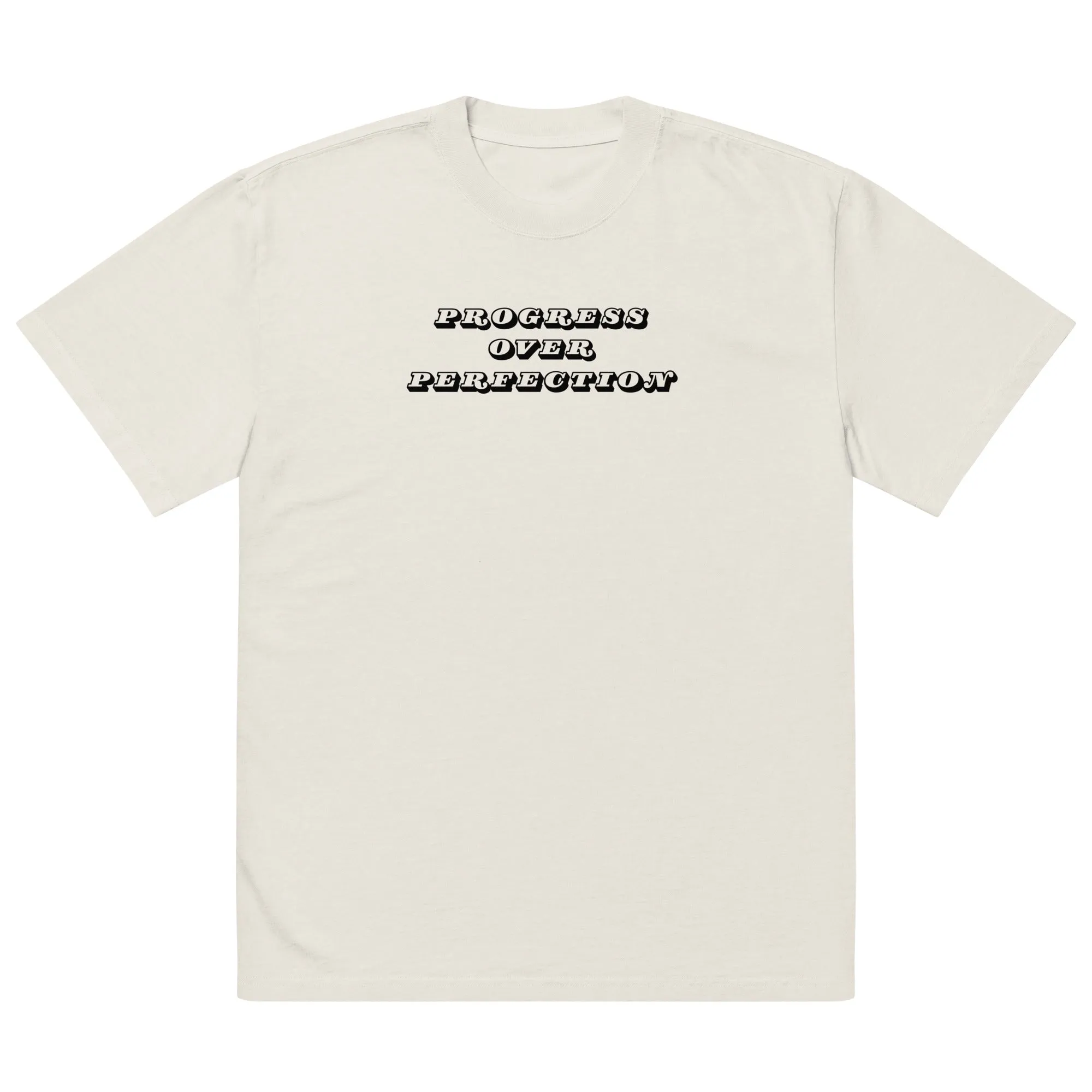 'Progress Over Perfection' Oversized T-Shirt sold by The Fileist product image thumbnail 3