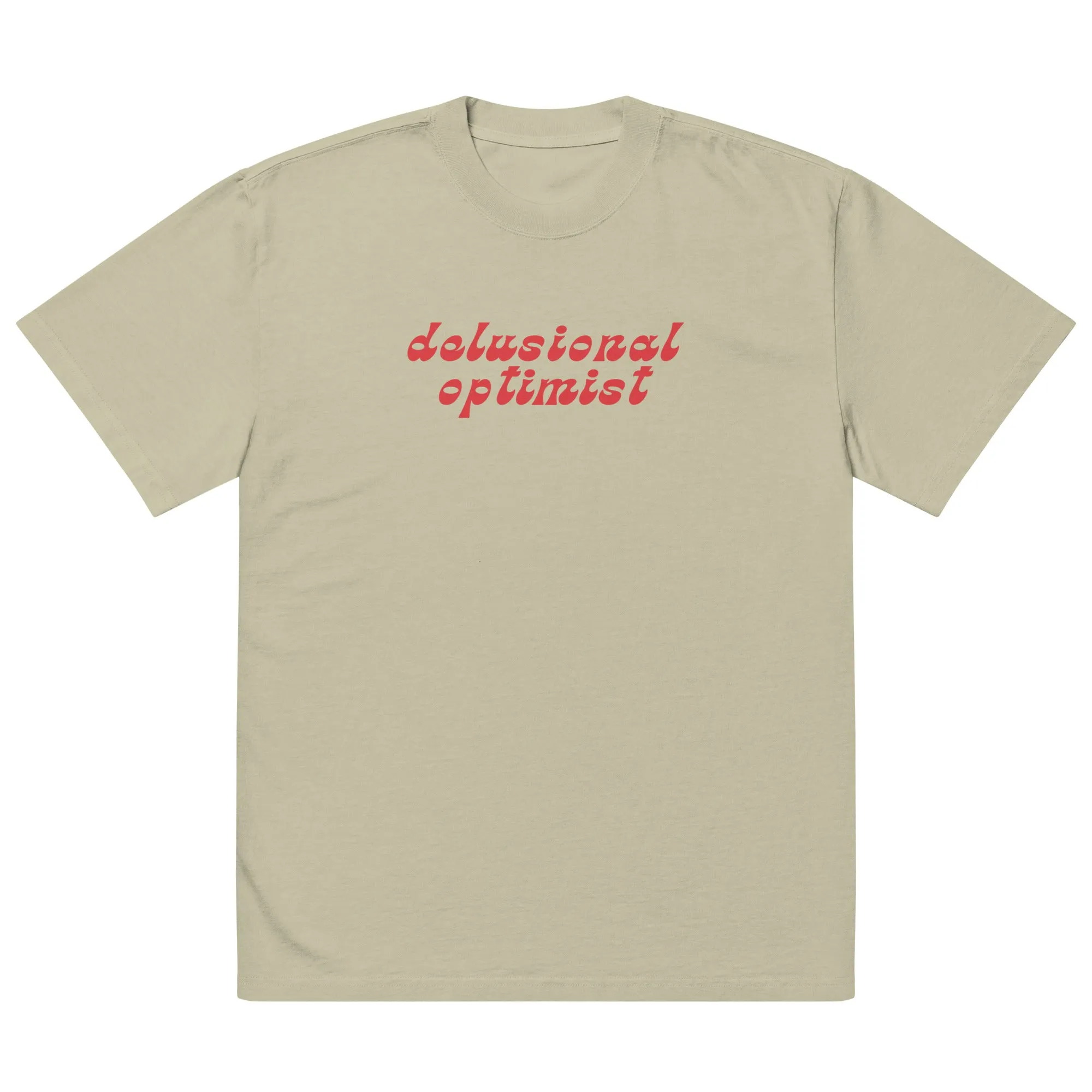 'Delusional Optimist' Oversized Faded T-Shirt sold by The Fileist product image thumbnail 3