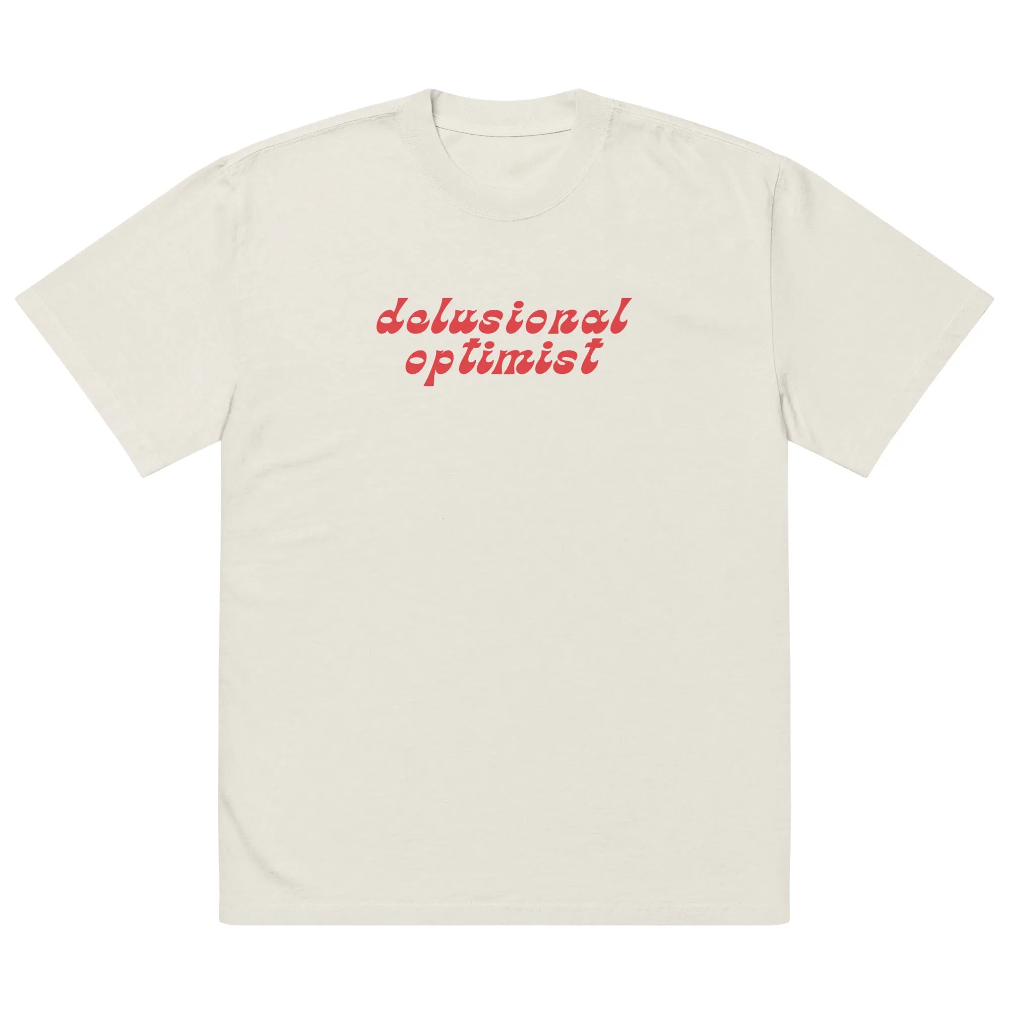 'Delusional Optimist' Oversized Faded T-Shirt sold by The Fileist product image thumbnail 4