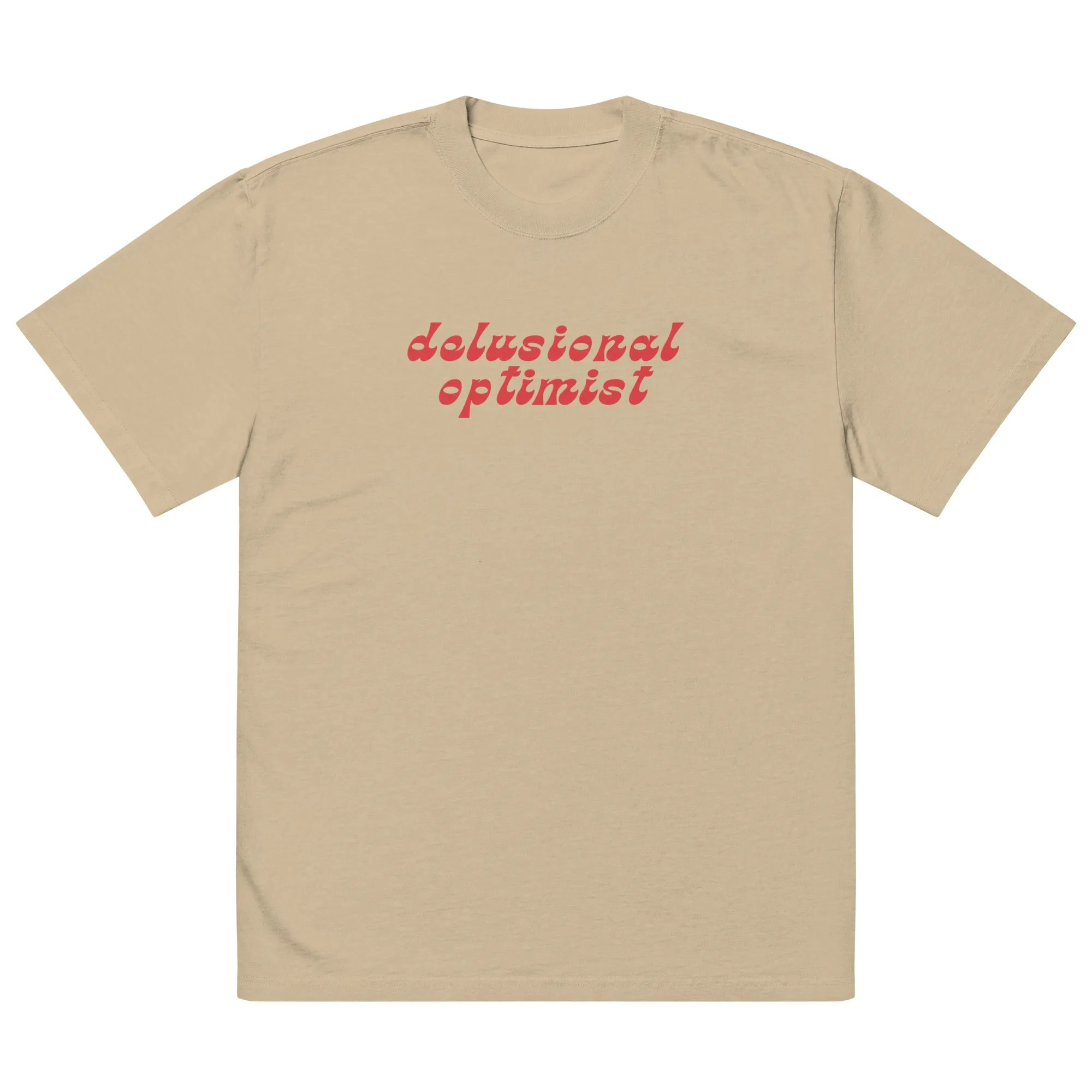 'Delusional Optimist' Oversized Faded T-Shirt sold by The Fileist product image thumbnail 2