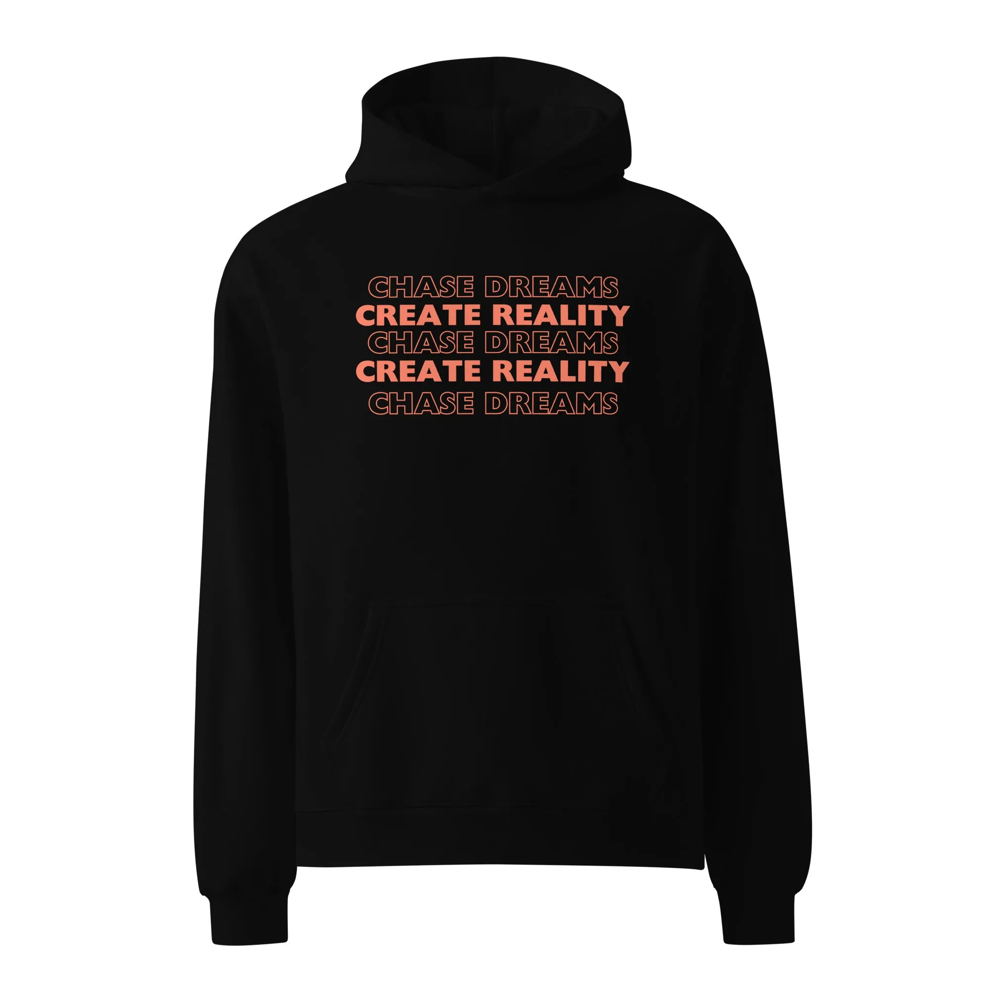 'Chase Dreams, Chase Reality' Unisex oversized hoodie sold by The Fileist