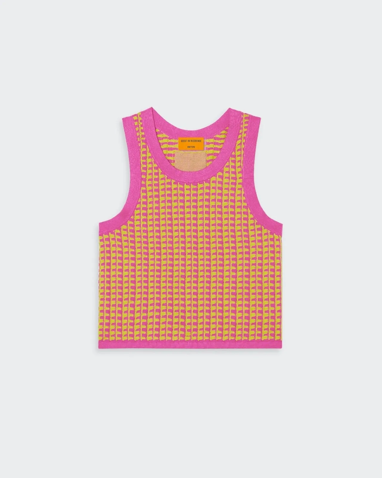 Gingham Tank - Fuchsia/Citrine sold by Guest In Residence
