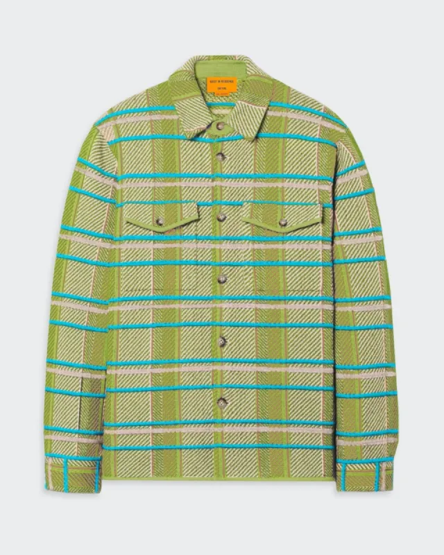 Plaid Work Shirt - Matcha Combo sold by Guest In Residence