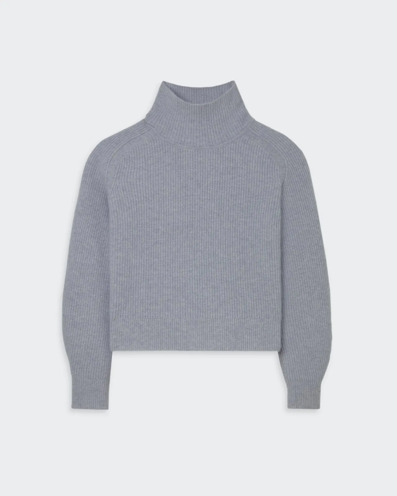 Cropped Rib Turtleneck - Stone sold by Guest In Residence