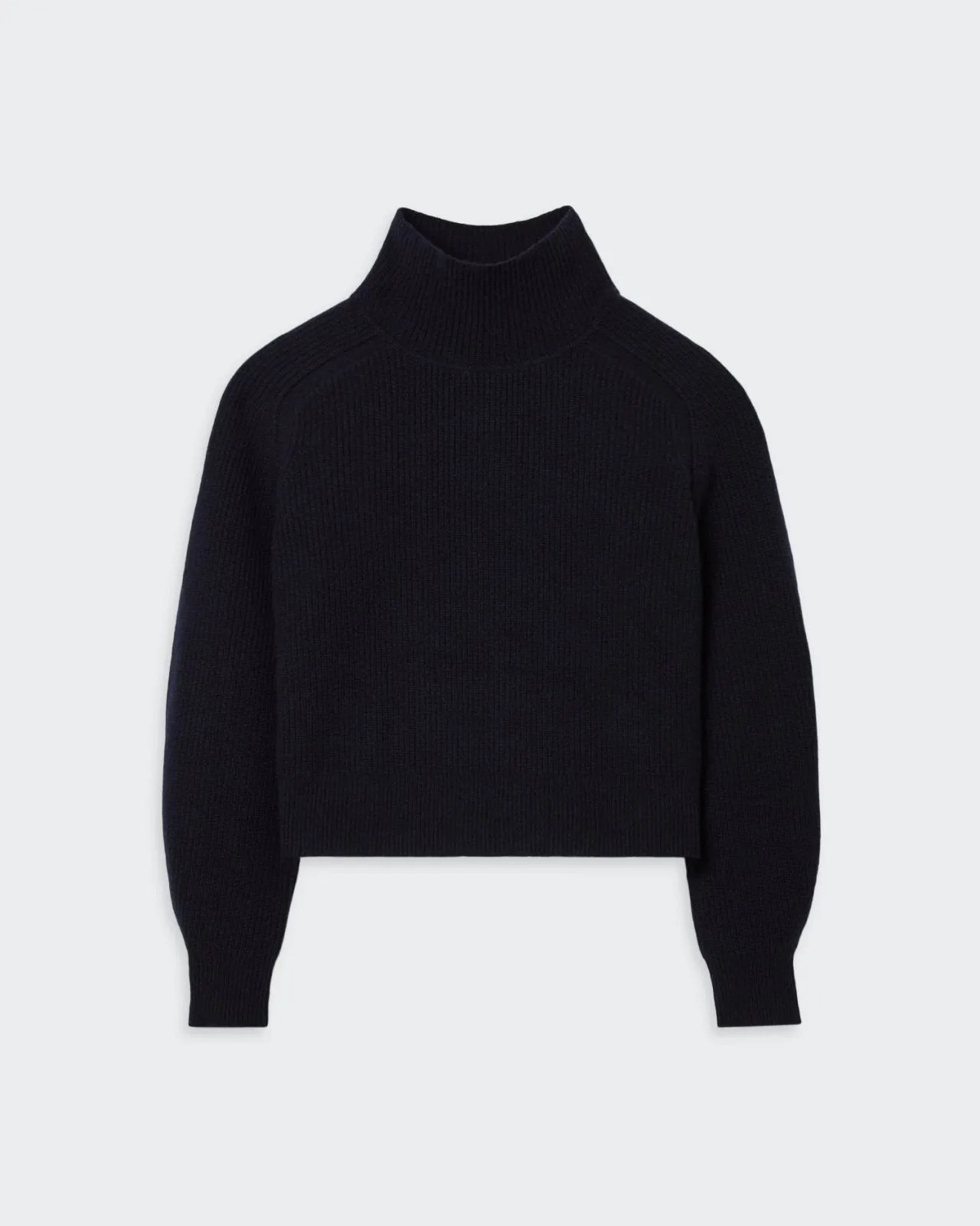 Cropped Rib Turtleneck - Midnight sold by Guest In Residence