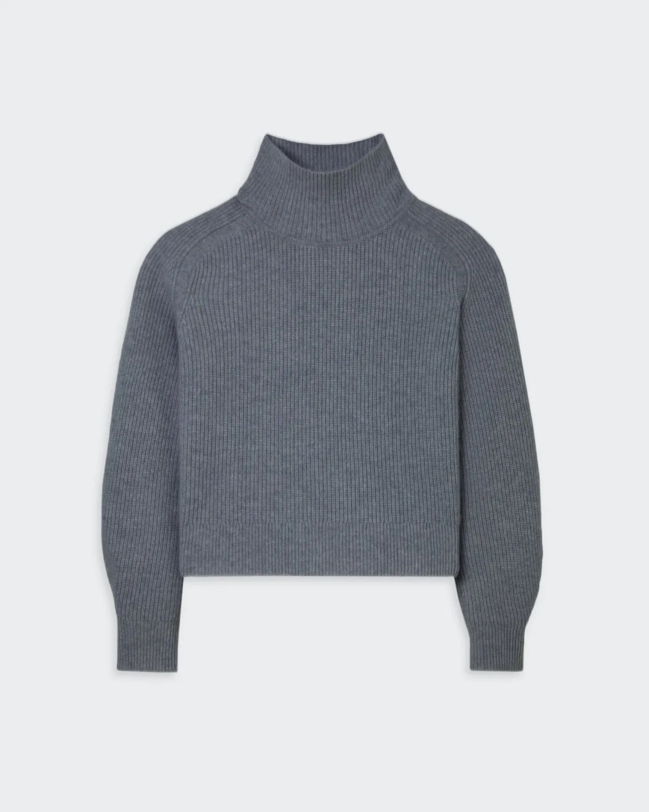 Cropped Rib Turtleneck - Charcoal sold by Guest In Residence