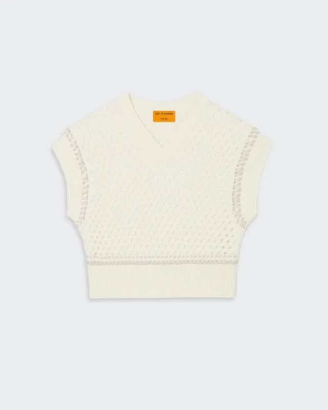 Mesh Cropped Vest - Cream sold by Guest In Residence
