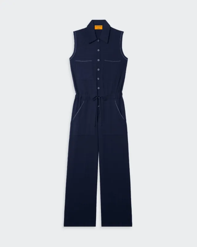 Breezy Sleeveless Coverall - Midnight sold by Guest In Residence