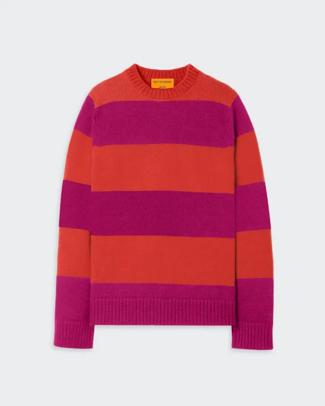 Stripe Crew - Magenta/Cherry sold by Guest In Residence