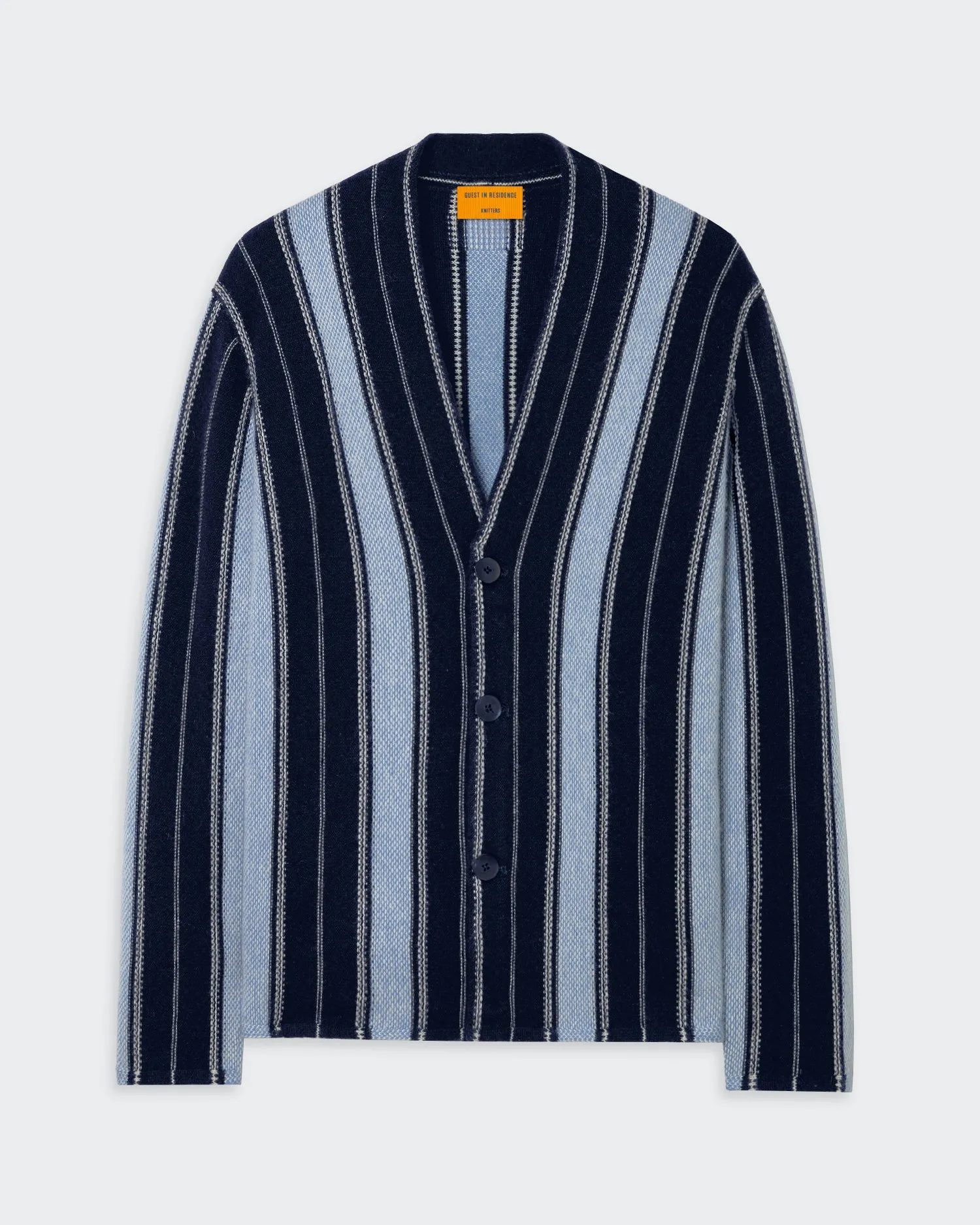 Baja Everywear Cardigan - Midnight/Denim Blue/Cream sold by Guest In Residence