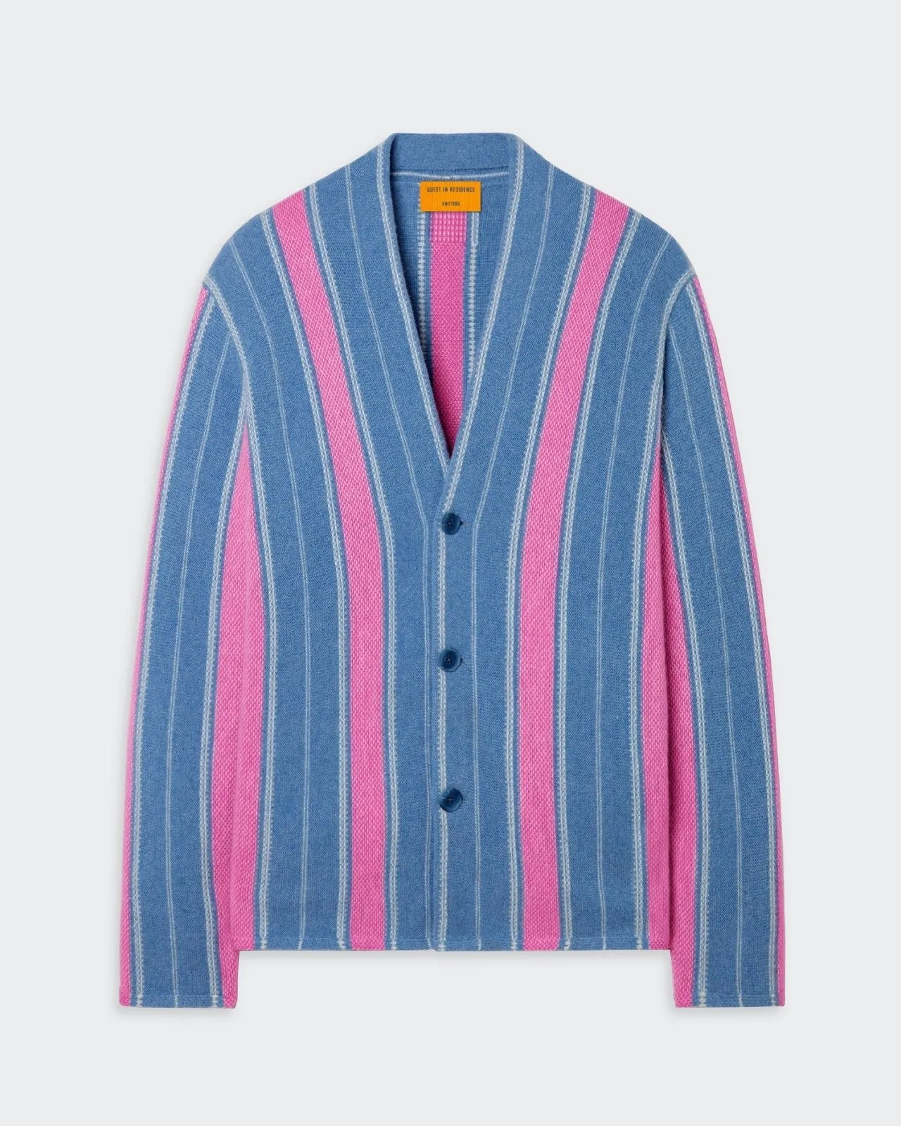 Baja Everywear Cardigan - Denim Blue/Fuchsia/Cream sold by Guest In Residence