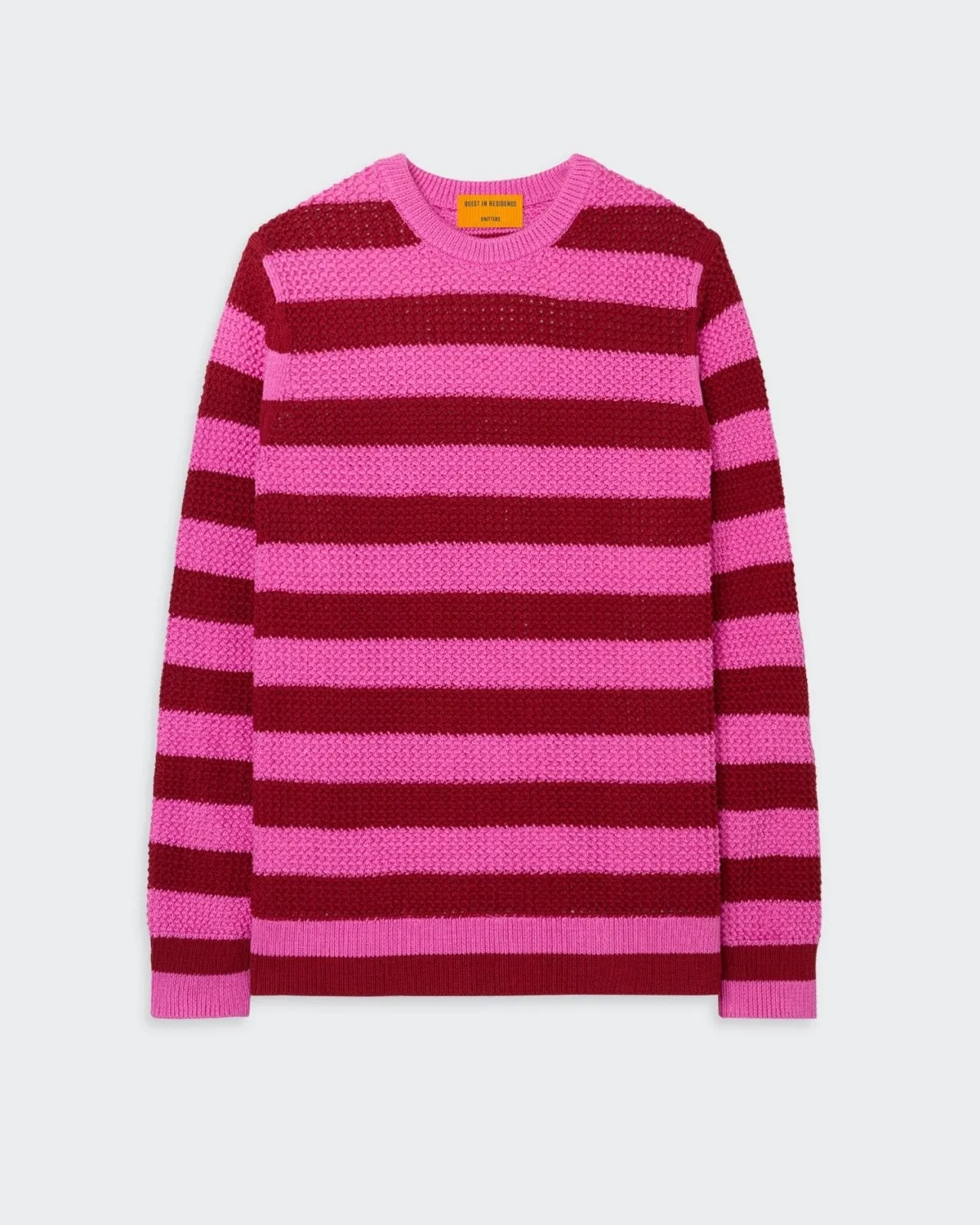 Net Stripe Crew - Fuchsia/Rust sold by Guest In Residence