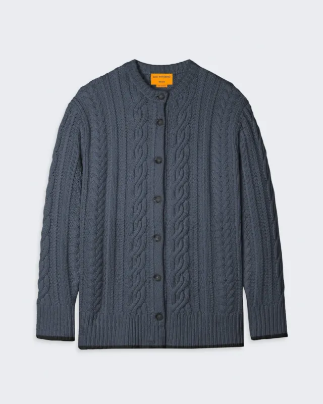 Rossella Cable Cardigan - Charcoal sold by Guest In Residence