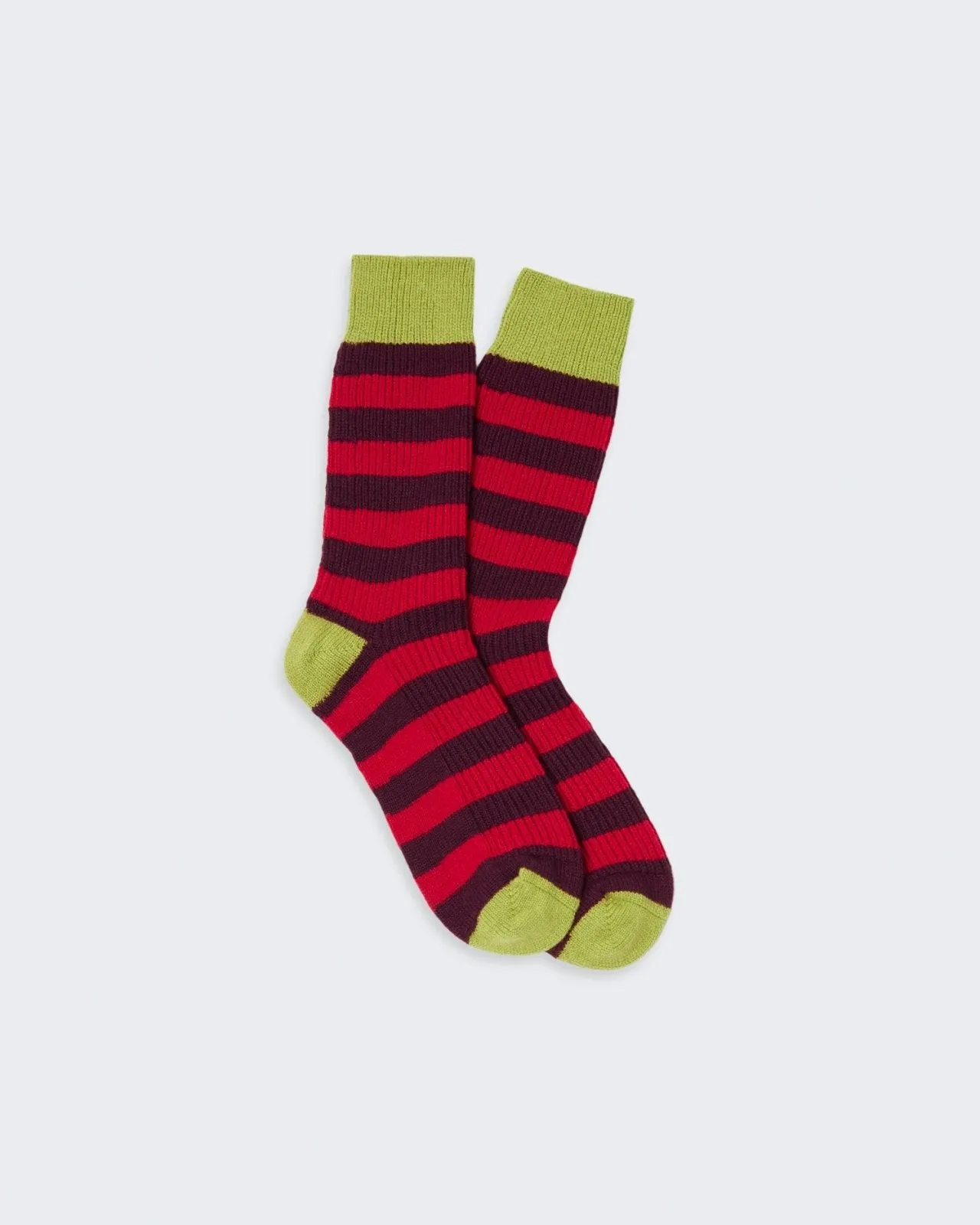 The Striped Soft Socks - True Red/Plum sold by Guest In Residence