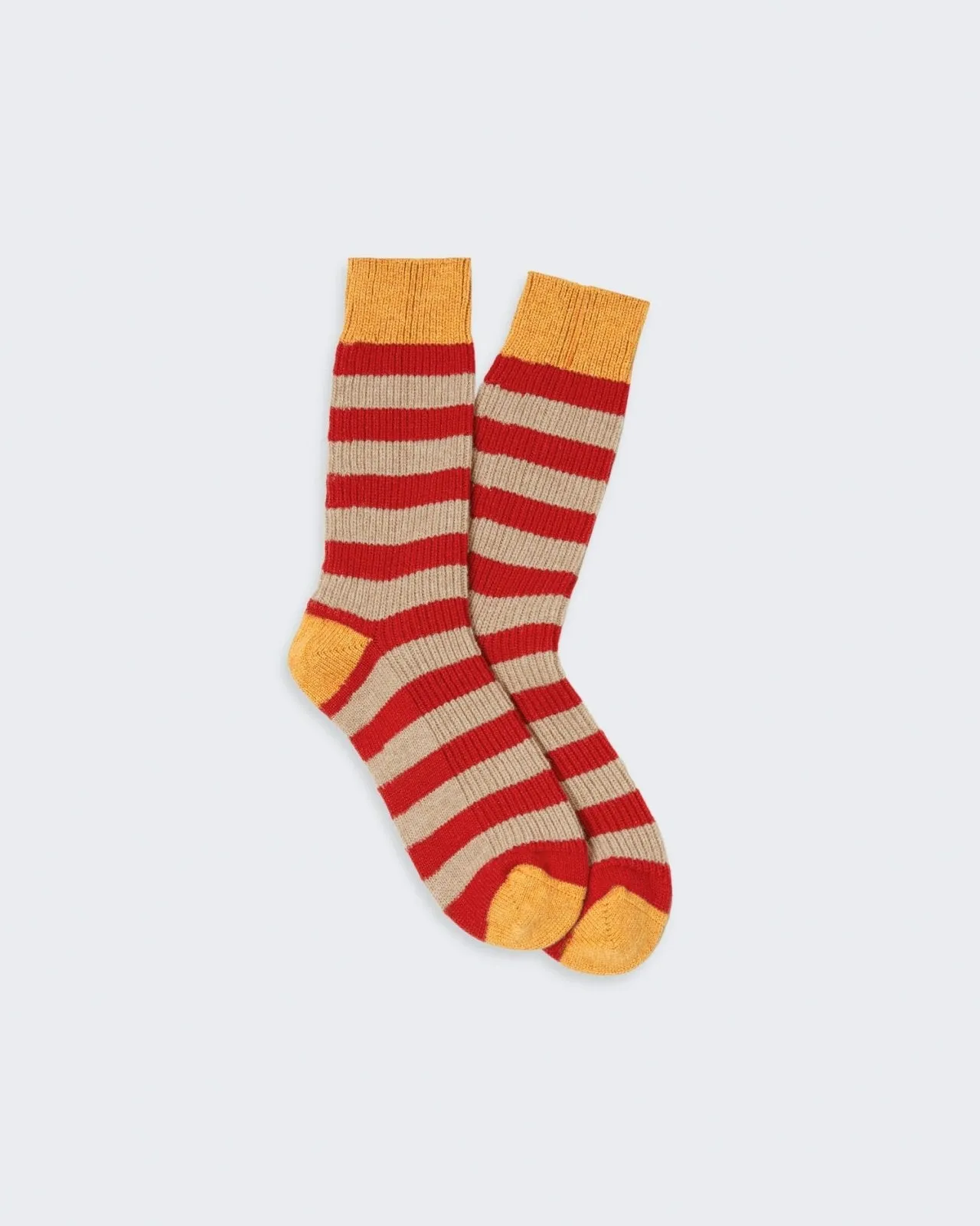 The Striped Soft Socks - True Red/Dune sold by Guest In Residence