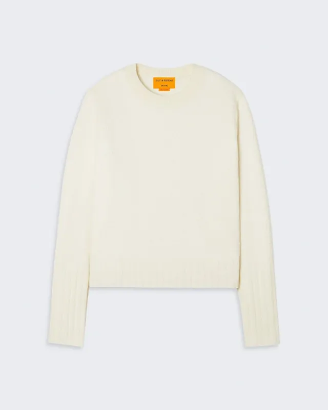Shrunken Pointelle Crew - Cream sold by Guest In Residence