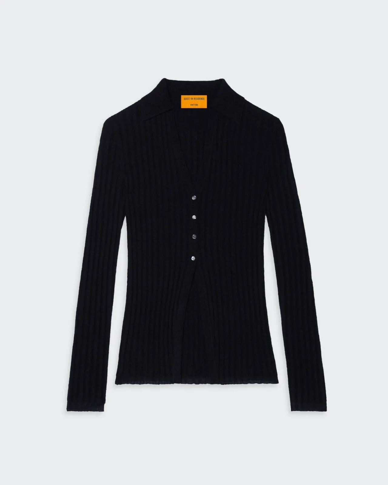 Rib Button Cardigan - Black sold by Guest In Residence