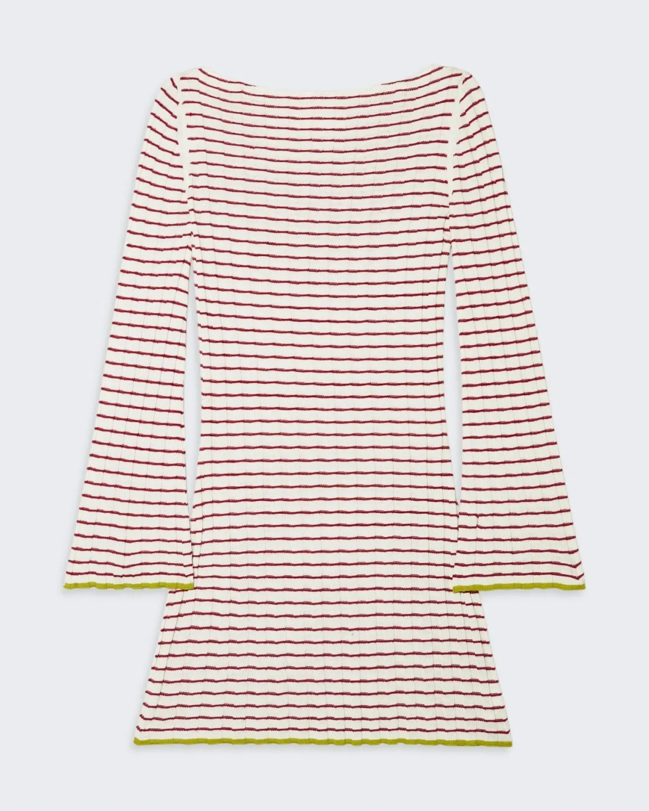Stripe Rib Dress - Cream/Rust sold by Guest In Residence
