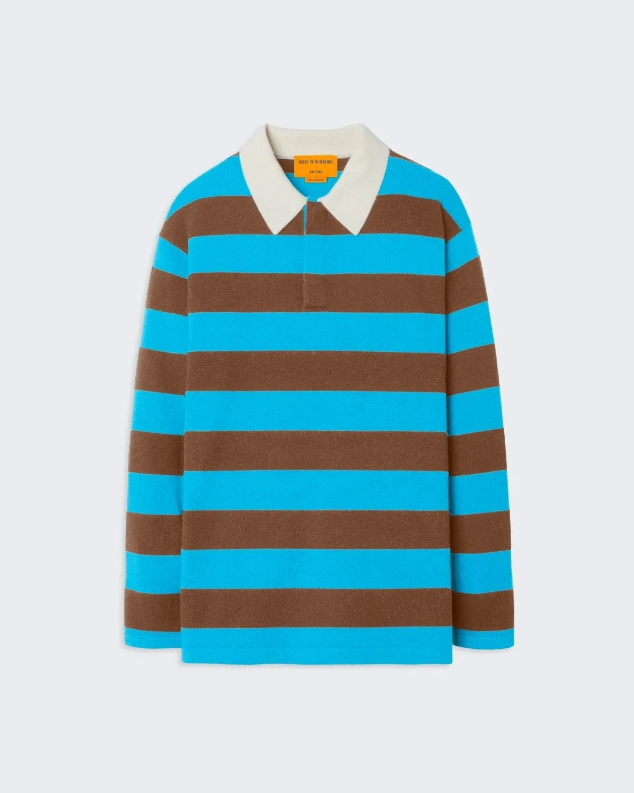 Striped Rugby - Aqua/Almond Blue Stripe sold by Guest In Residence