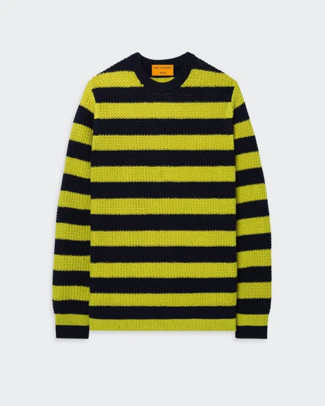 Net Stripe Crew - Midnight/Citrine sold by Guest In Residence