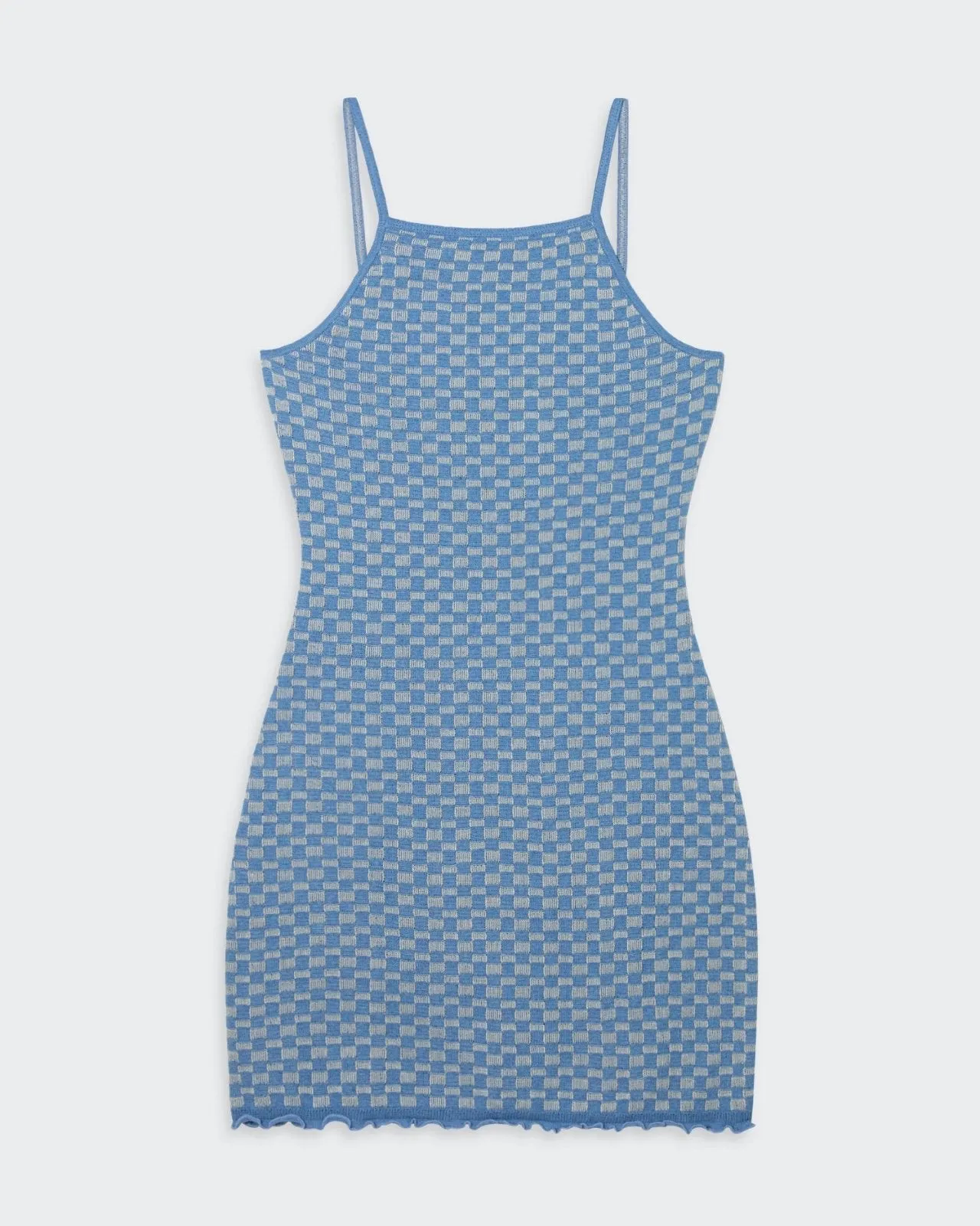 Checker Tank Dress - Denim Blue/Cream sold by Guest In Residence