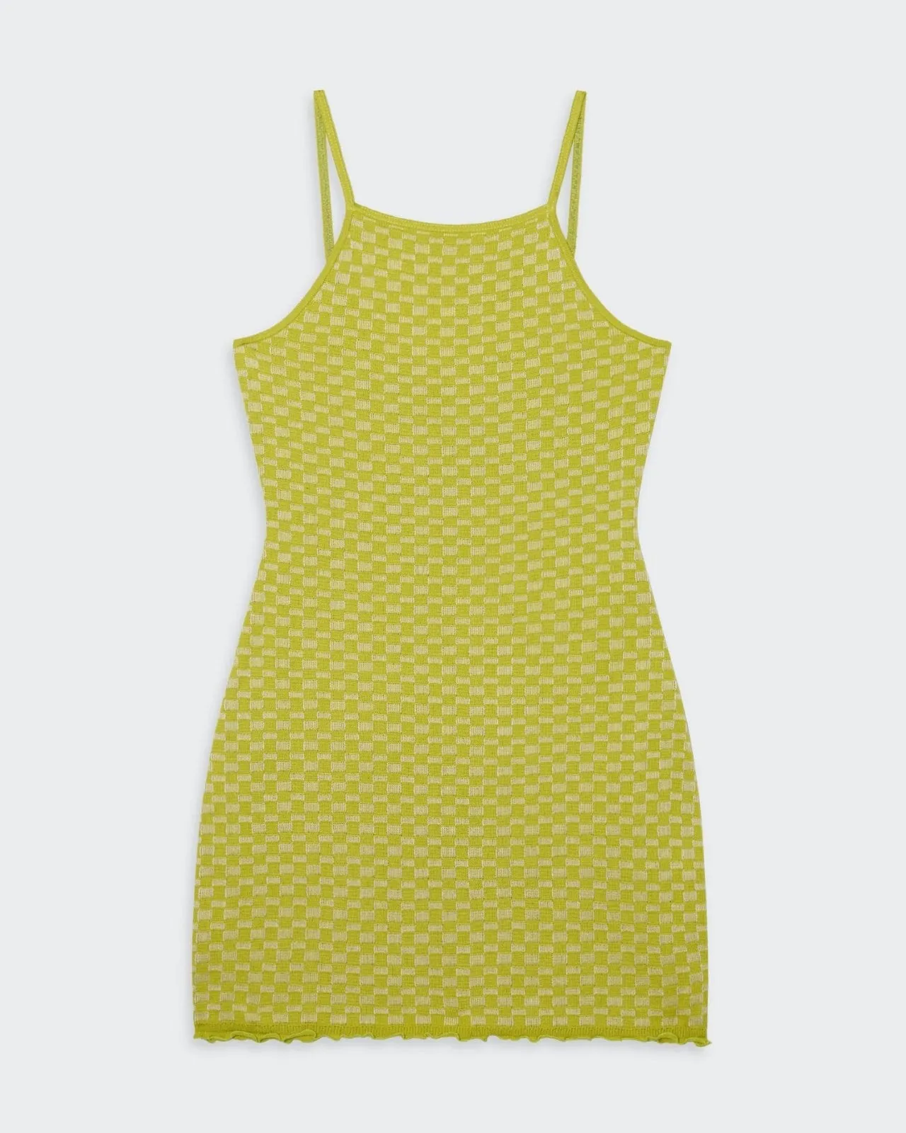 Checker Tank Dress - Citrine/Cream sold by Guest In Residence