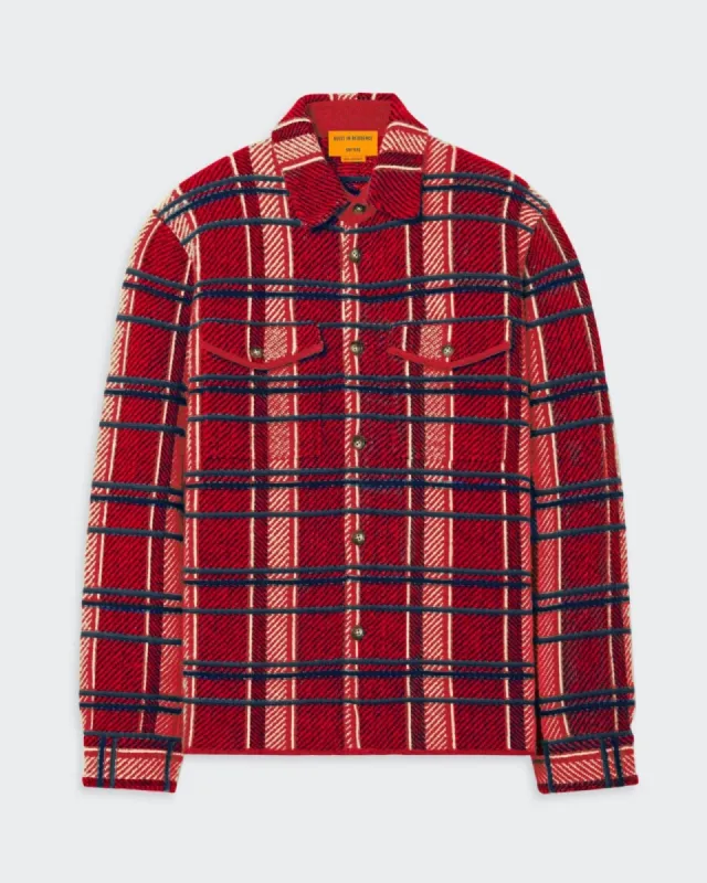 Plaid Work Shirt - True Red Combo sold by Guest In Residence