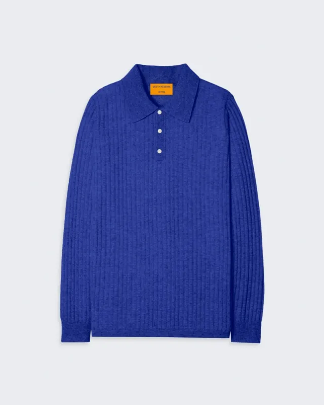 Theo Waffle Polo - Cobalt sold by Guest In Residence