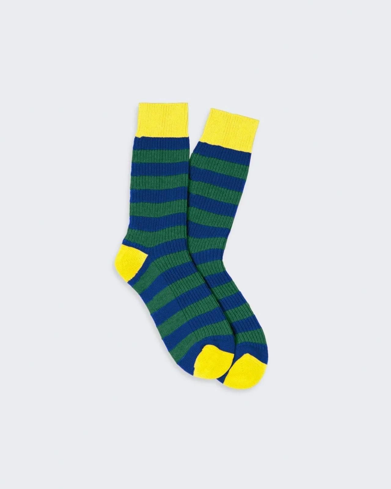 The Striped Soft Socks - Cobalt/Rainforest/Lemon sold by Guest In Residence