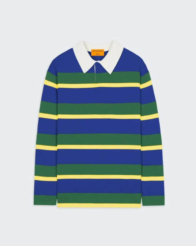 Striped Rugby - Cobalt/Rainforest Stripe sold by Guest In Residence
