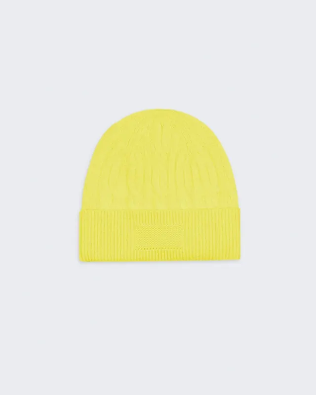 Cable Beanie - Lemon sold by Guest In Residence