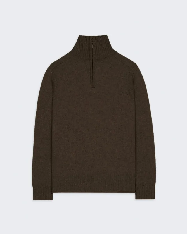 Half Zip Turtleneck - Chestnut sold by Guest In Residence