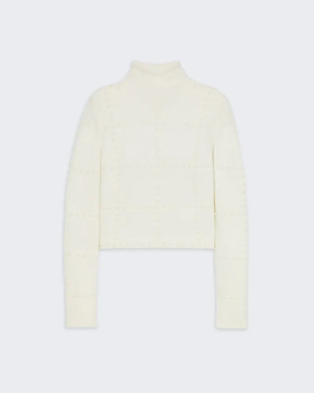 Popcorn Top in Cashmere Blend - Cream sold by Guest In Residence