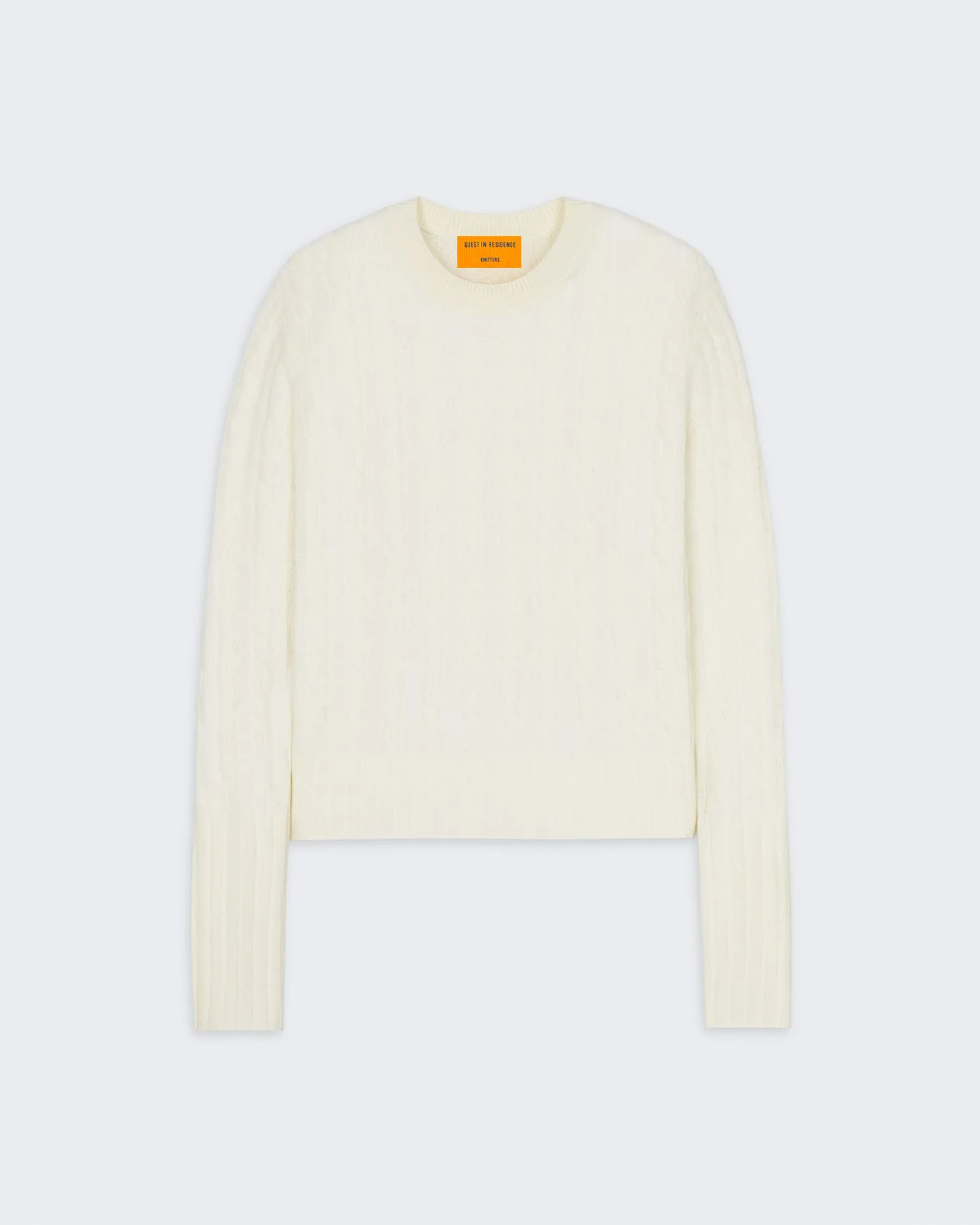 Cable Shrunken Crew - Cream sold by Guest In Residence