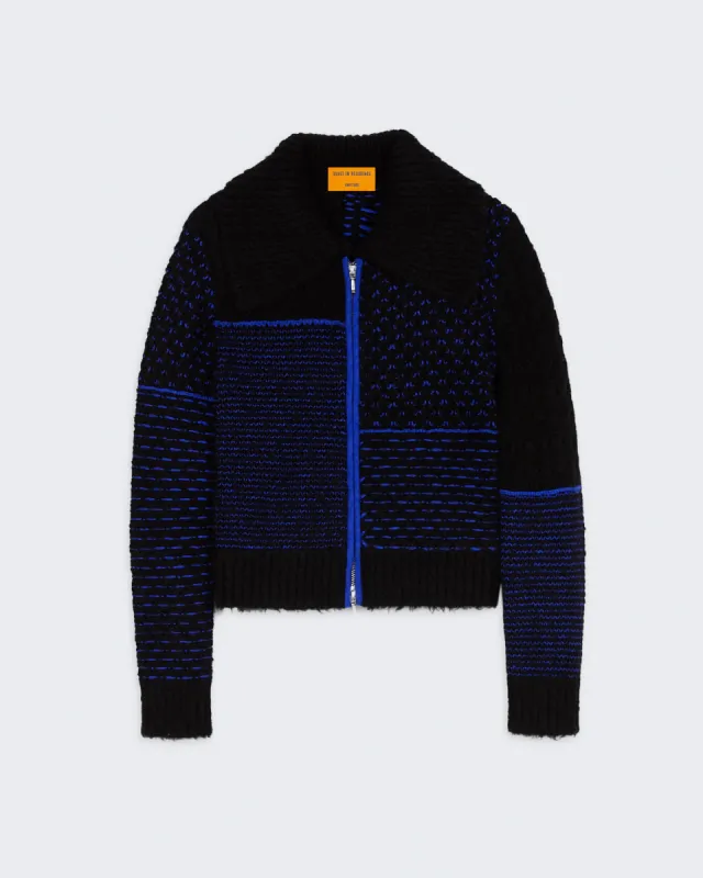 Cloud Frankie Jacket - Black/Cobalt Combo sold by Guest In Residence