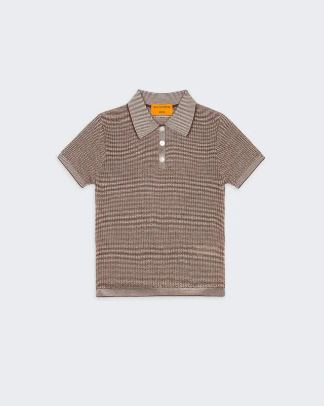 Shrunken Polo - Chestnut/Cream sold by Guest In Residence