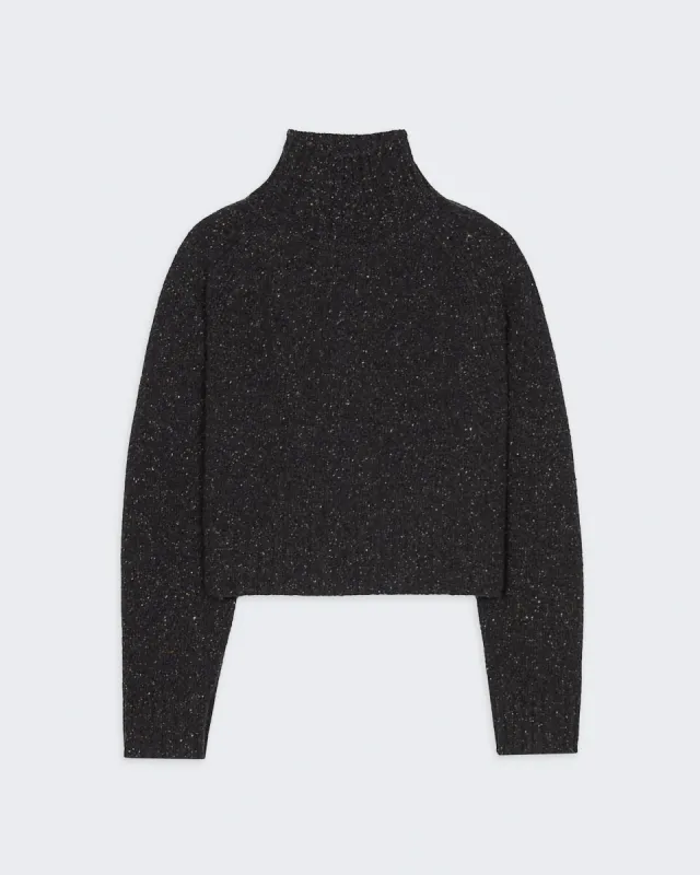 Cropped Turtleneck - Charcoal sold by Guest In Residence