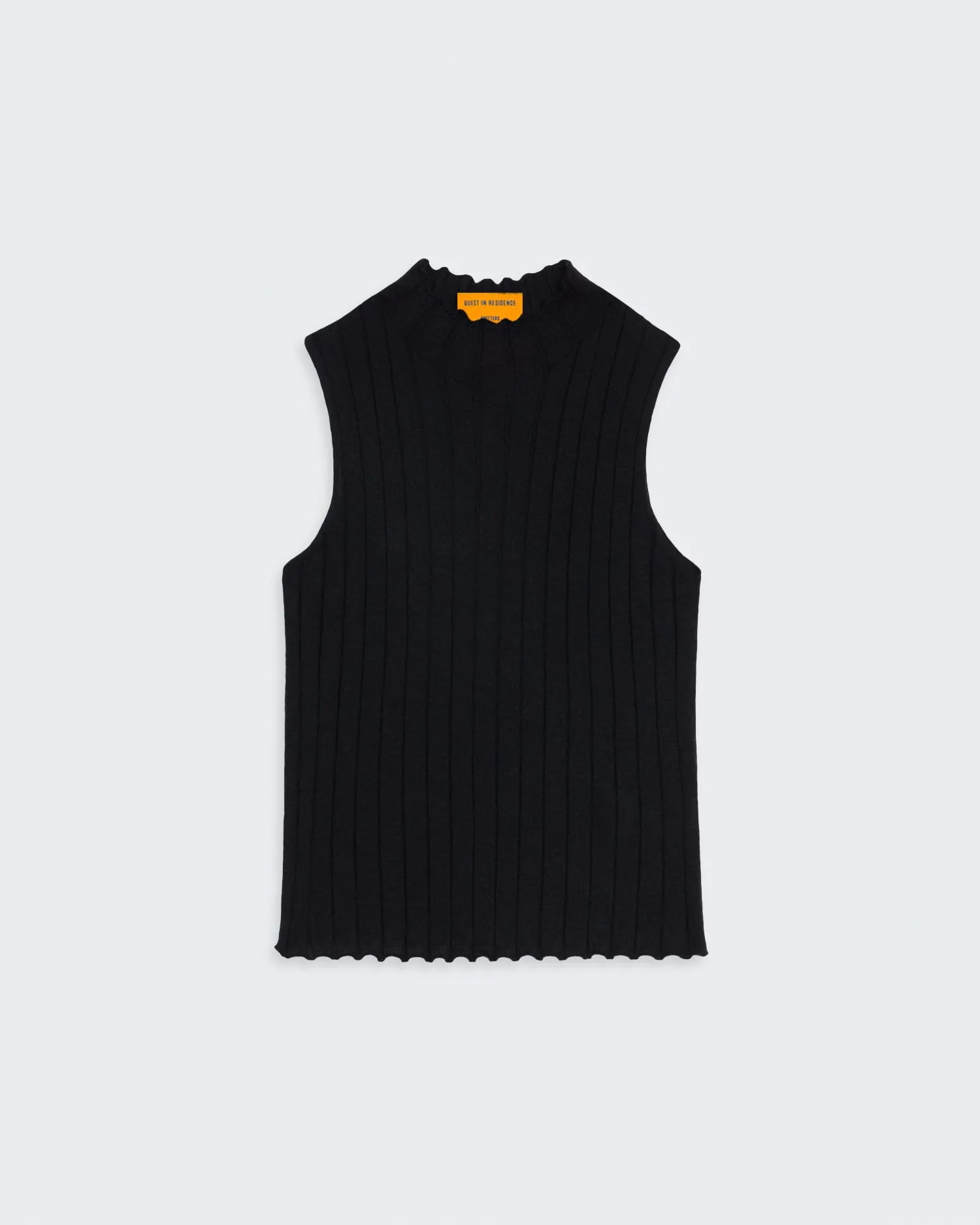 Rib Mockneck Shell - Black sold by Guest In Residence