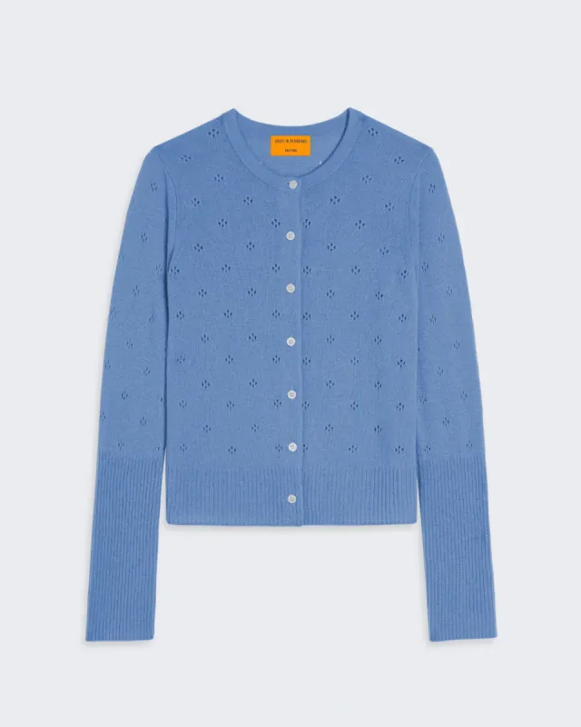 Jane Pointelle Cardigan - French Blue sold by Guest In Residence